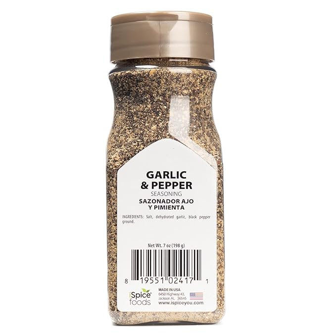 iSpice Garlic Pepper Spices and Seasonings for Cooking, 100% Natural World Flavour Premium Spices(198G - Pack of 1).