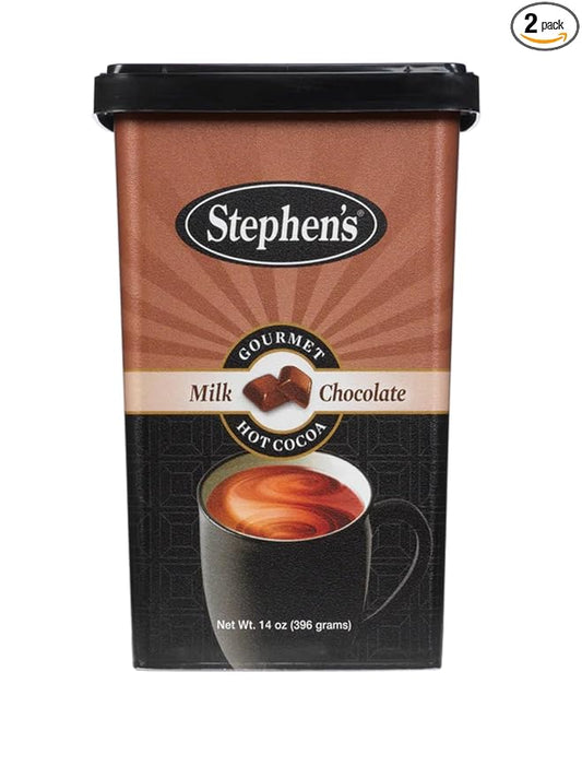Stephen's Gourmet Milk Chocolate Hot Cocoa Powder Mix, 14 oz (Pack of 2) - Add Water or Milk - Enjoy Rich Chocolate Flavors