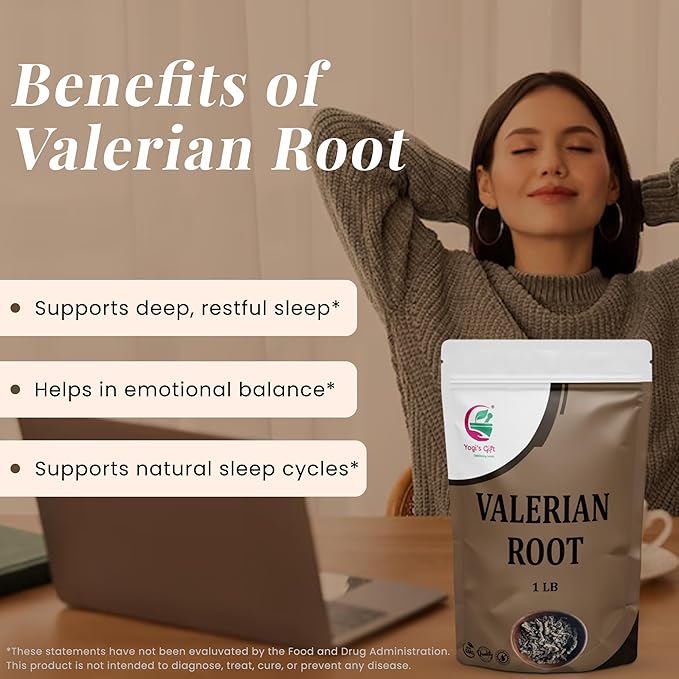 Valerian Root Whole 1 LB, 100% Natural & Pure, Perfect for Tea, Herbal Blends & Wellness Uses, 1 LB Bulk Pack, Resealable Bag for Freshness - By Yogi?™s Gift®