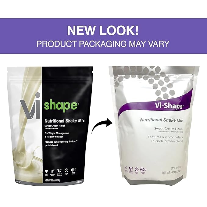 Vi-Shape Original Nutritional Shake Mix Sweet Cream Flavor | 22oz (2 Bags, 48 Servings)