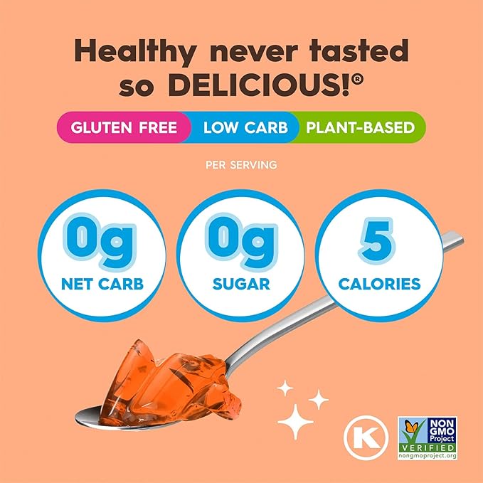Simply Desserts Sugar-Free Orange Jel, 6-Pack ??Vegan Dessert, Keto Snacks, Diabetic Friendly & Kosher, 1.7 Oz Ea