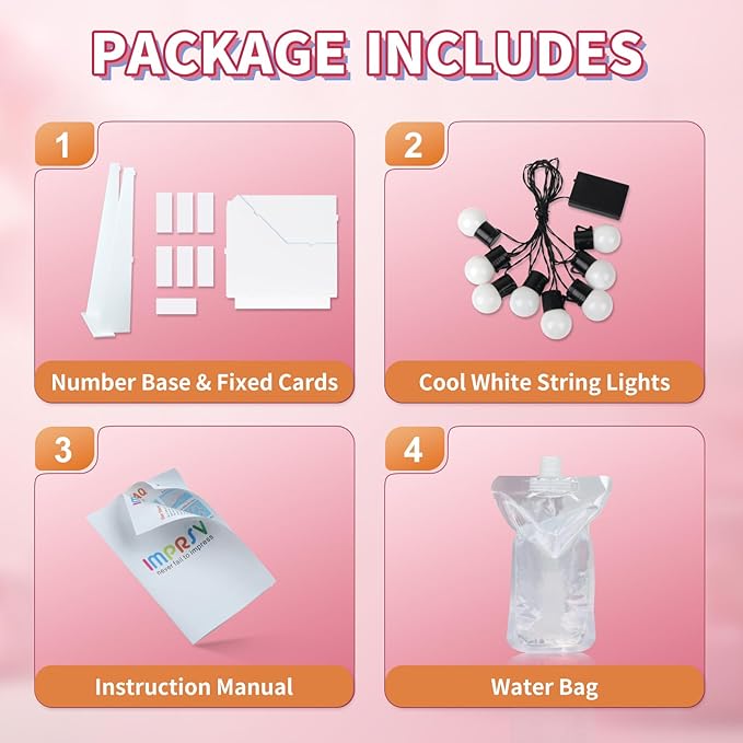imprsv Marquee Numbers Large 6th-Birthday Decorations: 3ft Light up Number Balloon for Party Big 6 Year Old Girl Boy Sixth Birthday Decoration Anniversary Foam Board Wall Number 6