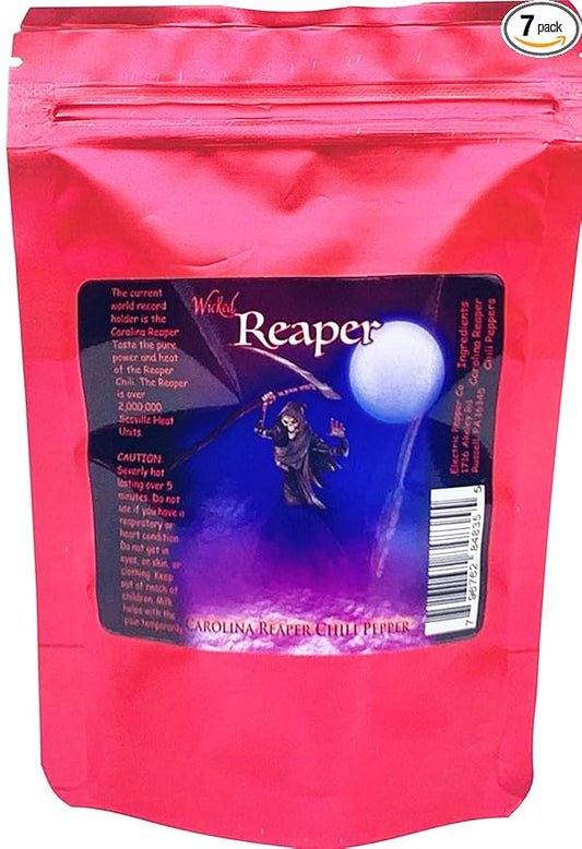 Carolina Reaper Chili Peppers Wicked Reaper World's Hottest Dried Spice Pack 5 +2 Free