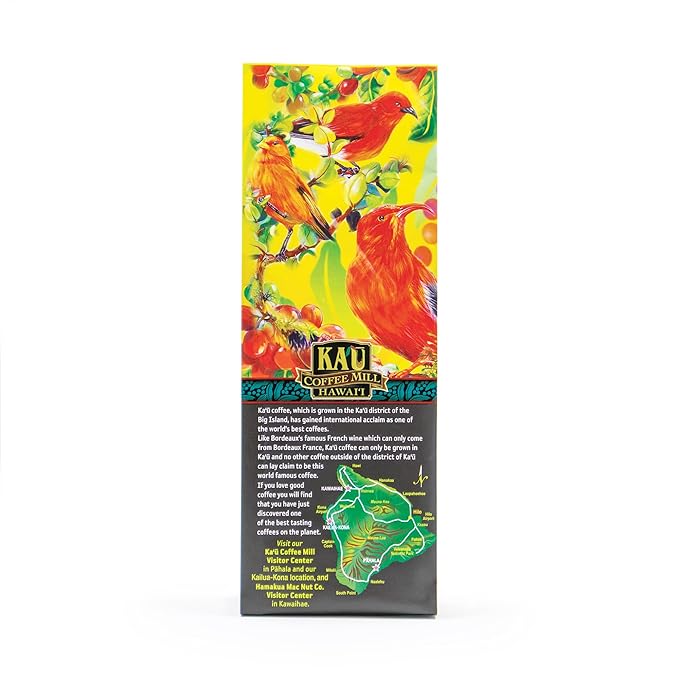 Ka'u Coffee Mill Estate Reserve Medium Dark Roast Ground Coffee - Honey Processed - Pure Ka'u - Specialty - Handpicked Hawaii Grown Arabica Beans - Gourmet Small Batch - 8oz