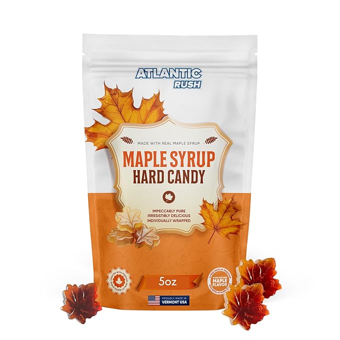 Real Maple Syrup Leaf Drop Candy -Maple Drop Hard Candy- 5oz Bag Maple Syrup Candies - Maple Sugar Candy- Maple Syrup Candy- Maple Leaf Candy -Maple Hard Candy- Maple Candy From Vermont - Pure Maple Flavor Candy