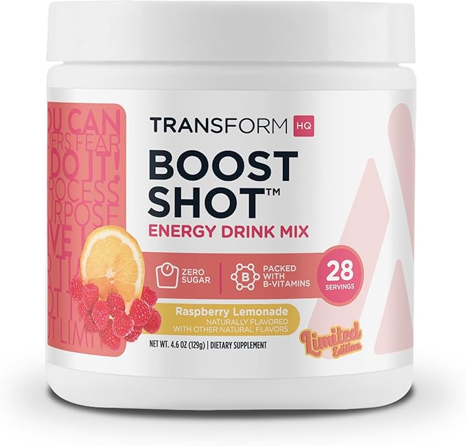 TransformHQ Everyday Boost Shot - Non-GMO, Gluten-Free (Raspberry Lemonade, 28 Servings)
