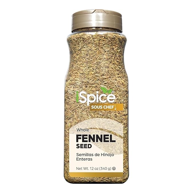 iSpice | Fennel Seed | Bulk Size | Gourmet Spice | Kosher (12 OZ, Whole Fennel Seed)