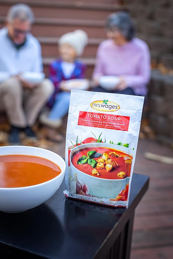 Mrs. Wages Tomato Soup Seasoning Mix, Easy-To-Use, Simple Homemade Tomato Soup, Great Flavor, Easy To Freeze or Serve Fresh, Naturally Flavored, 5.5 oz Packet (Value Pack of 6)