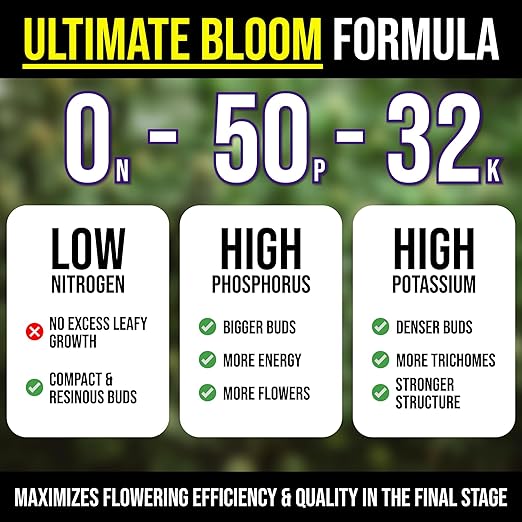 Bloom Booster Flowering Enhancer & Heavy Harvests – High-Density PK Formula – BudCharge 0-50-32 | Ideal for Fruit & Flower Production (5, Ounces)