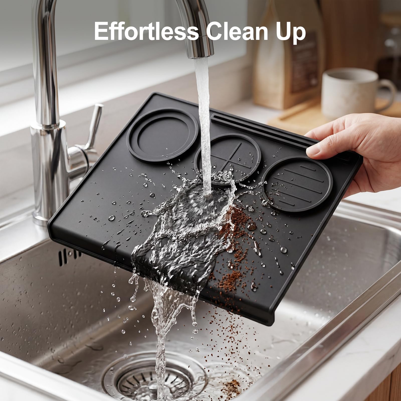 Loprfonase Espresso Tamping Mat, 90° Corner Silicone Coffee Tamper Mat