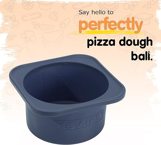 1000ml PLUS Pizza Sourdough Proofing Containers with Air-tight Lids for DIY family Artisan Pizza,Bread,Bagel-Food Grade Silicone -Freezer, Fridge, Dishwasher Safe-2 Pack (Blueberry)