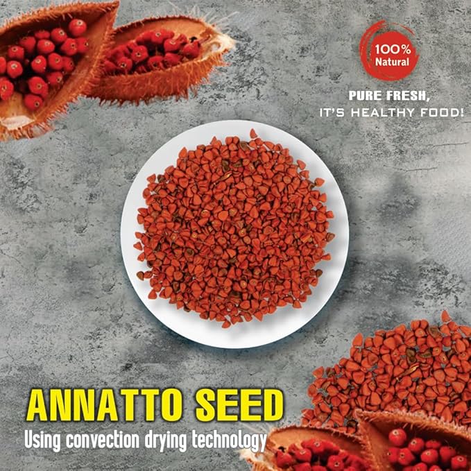 ANNATTO SEED 5.29 Oz (150g) VIETFARMFOOD: Natural pure, convection dried seasoning made from real vegetables - perfect for adding flavor to any meal, from cooking, baking, salads, soups, sauces