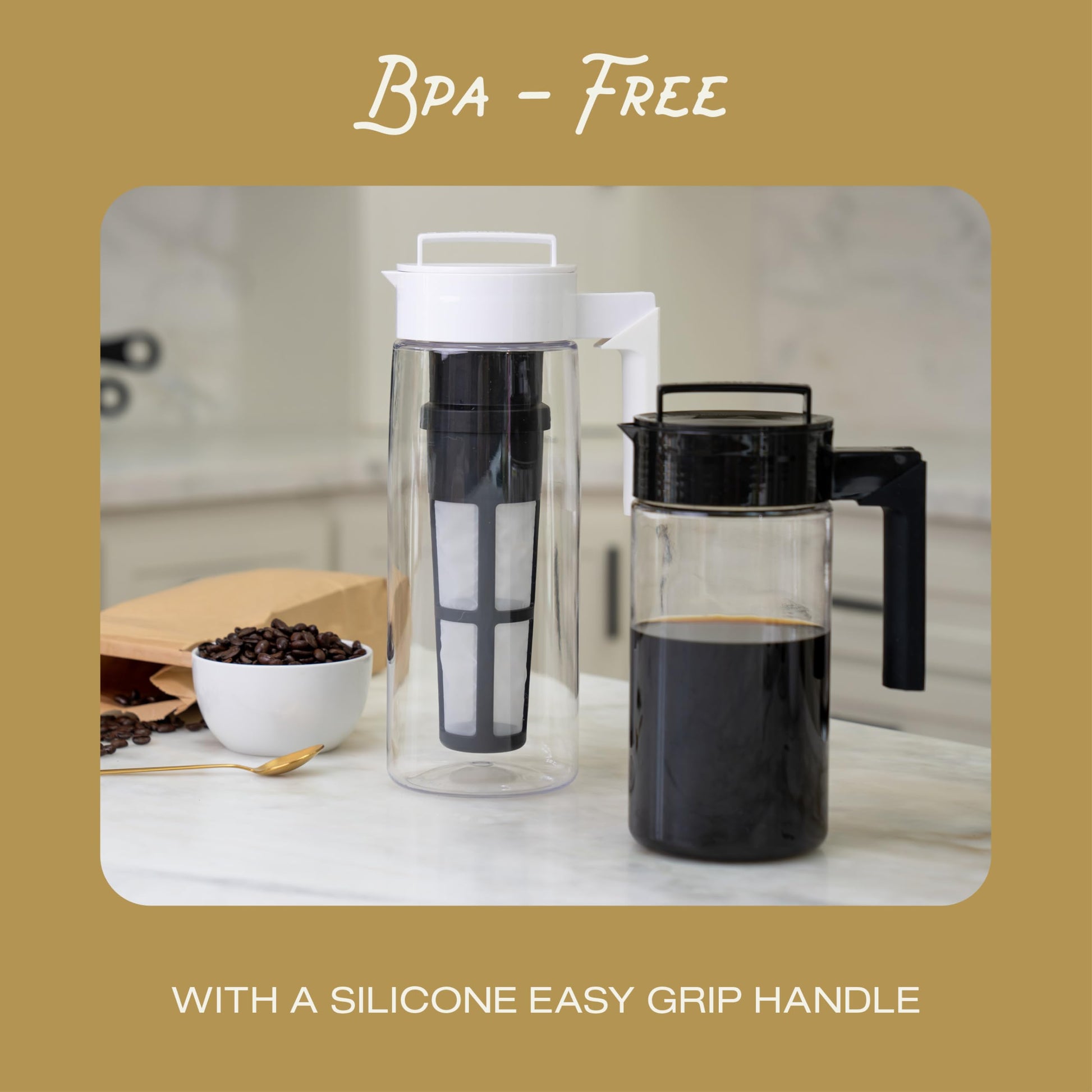 Takeya Deluxe Cold Brew Coffee Maker - BPA-Free Tritan Pitcher with Airtight Leakproof Lid