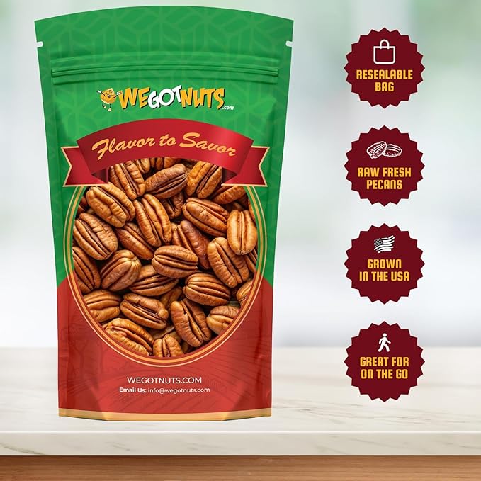 Raw Pecan Halves 5 pounds (80) oz Jumbo XL for Cooking, Baking & Snacking, Vegan Protein, Keto Snack, Gluten Free, Kosher Certified