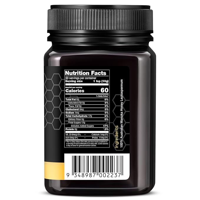Nature’s Gold Raw Manuka Honey, Certified MGO 514+ | Authentic MGO, Australian Honey, Non-GMO, 100% Pure Genuine Traceable from Hive to Home (17.6oz)