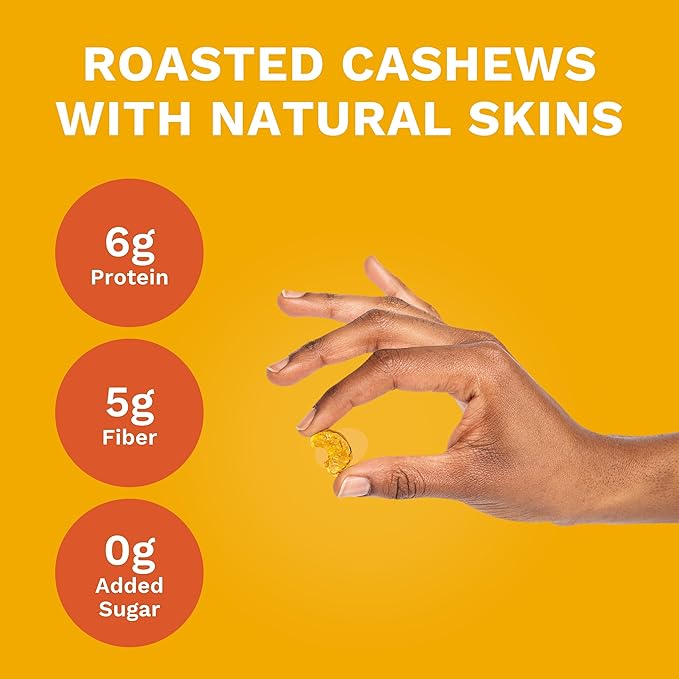 Golden Turmeric Cashews with Skin by Karma Nuts, Whole, Roasted, Vegan, Gluten Free, Low Net Carb, Natural, Everyday Nut Snack, 1.5 Ounce (12 Snack Packs)