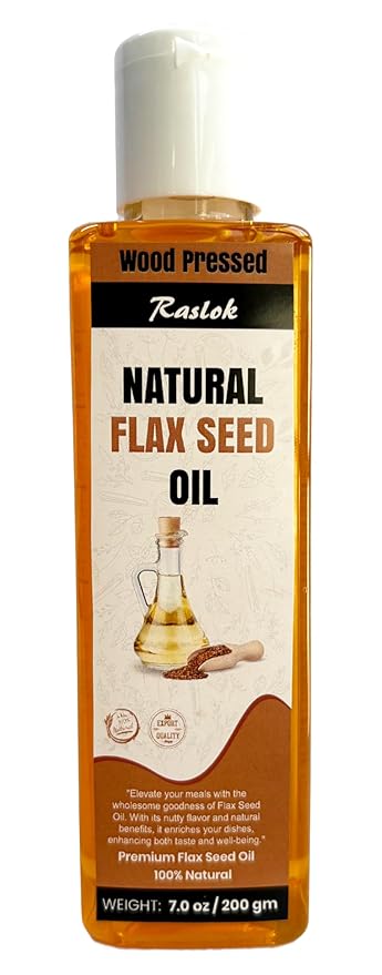 Raslok Pure Natural Flax Seed Oil | Wood Pressed (3.52, Ounces)