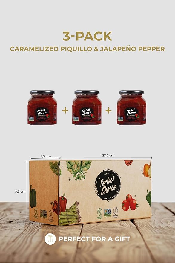 Perfect Choice Caramelized Red Pepper & Jalapeño - Sweet & Slightly Spicy Spread Ready-to-serve Dip - 12.7 oz. (pack of 3)