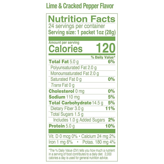 The Happy Snack Company Crunchy Chickpeas Lime & Cracked Pepper 24 x 1 oz. 5g Plant Based Protein & 120 Cals. Gluten,Nut & Dairy Free, Non-GMO and Vegan.