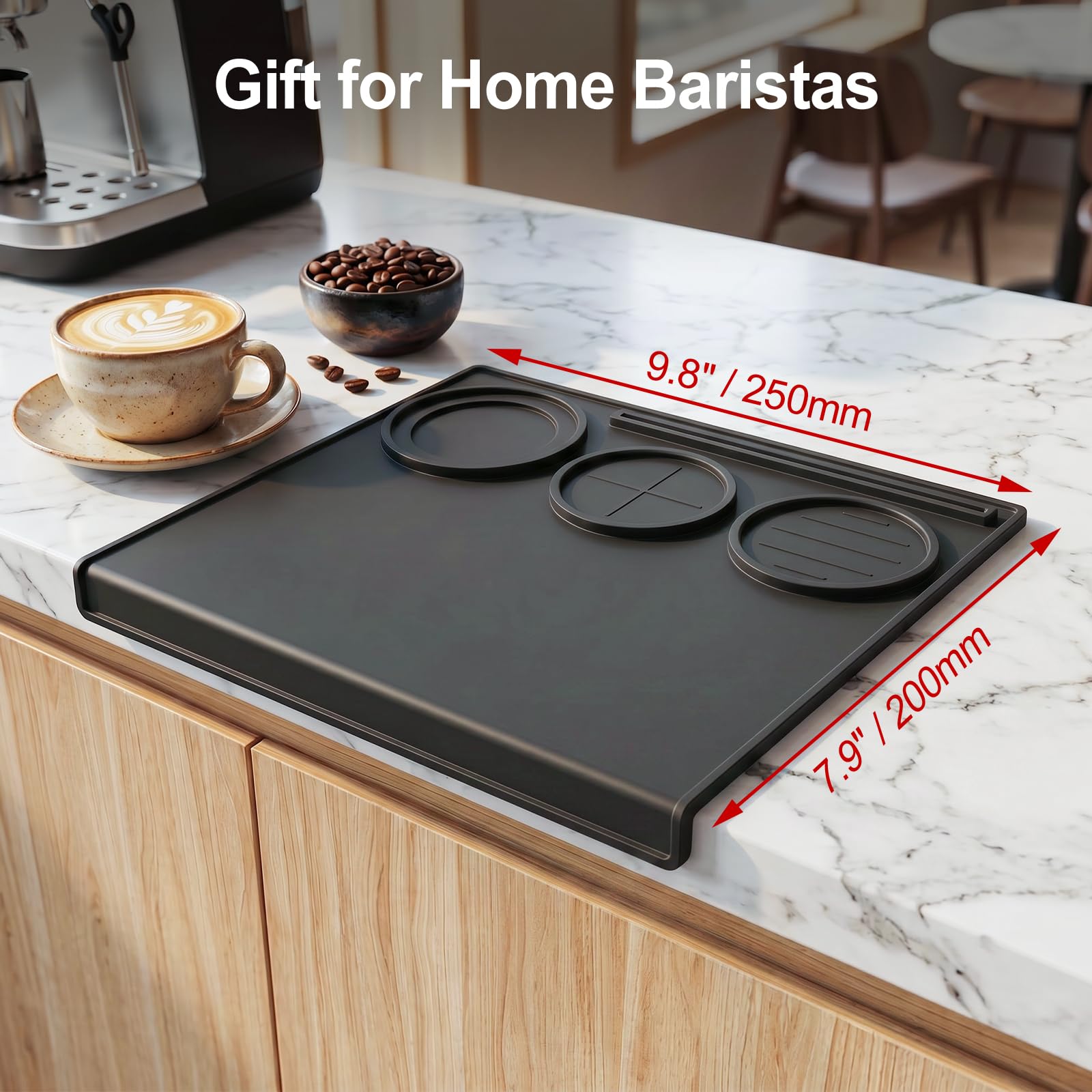 Loprfonase Espresso Tamping Mat, 90° Corner Silicone Coffee Tamper Mat