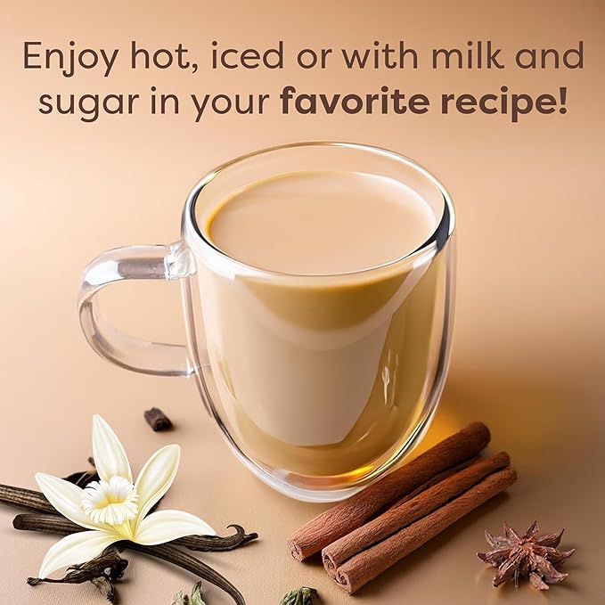 Waka Vanilla Chai Tea Mix - 100% Tea Leaves from India, Natural Spices, Unsweetened Tea Powder - No Sugar, No Additives, Up to 195 Cups (4.5oz Pouch, 195 Servings)