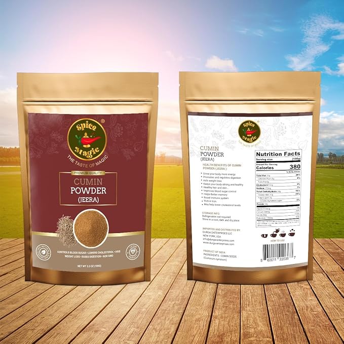 Spice Magic Cumin Powder (Jeera Powder) ~ 100% Pure, Aromatic & Natural I Gluten-Free I Non-GMO I Indian Origin (3.5oz (100 g) 100% Natural