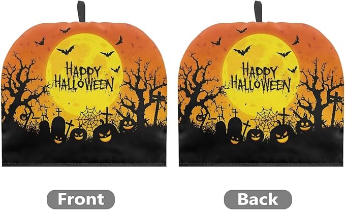 Happy Halloween Tea Cosy for Teapot with Handle Kitchen Kettle Dust Cover for Keeping Warm Machine Washable Tea Cosy Fabric Quilted Padding