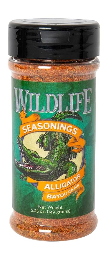 Wildlife Seasonings Alligator Bayou Cajun – Spicy Cajun Meat Seasoning & Grilling Dry Rub – Bold Beef, Chicken, Seafood & Stuffing Seasoning – Perfect Southern Flavor Blend for Authentic Bayou