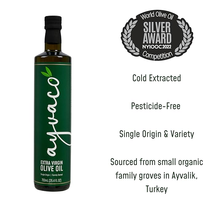Ayvaco Extra Virgin Olive Oil ??Cold Pressed, Single Origin, Small Batch, Monovarietal ??Organically Produced, Family Owned EVOO from the Aegean ??No Pesticides, Traceable ??25.4 fl oz