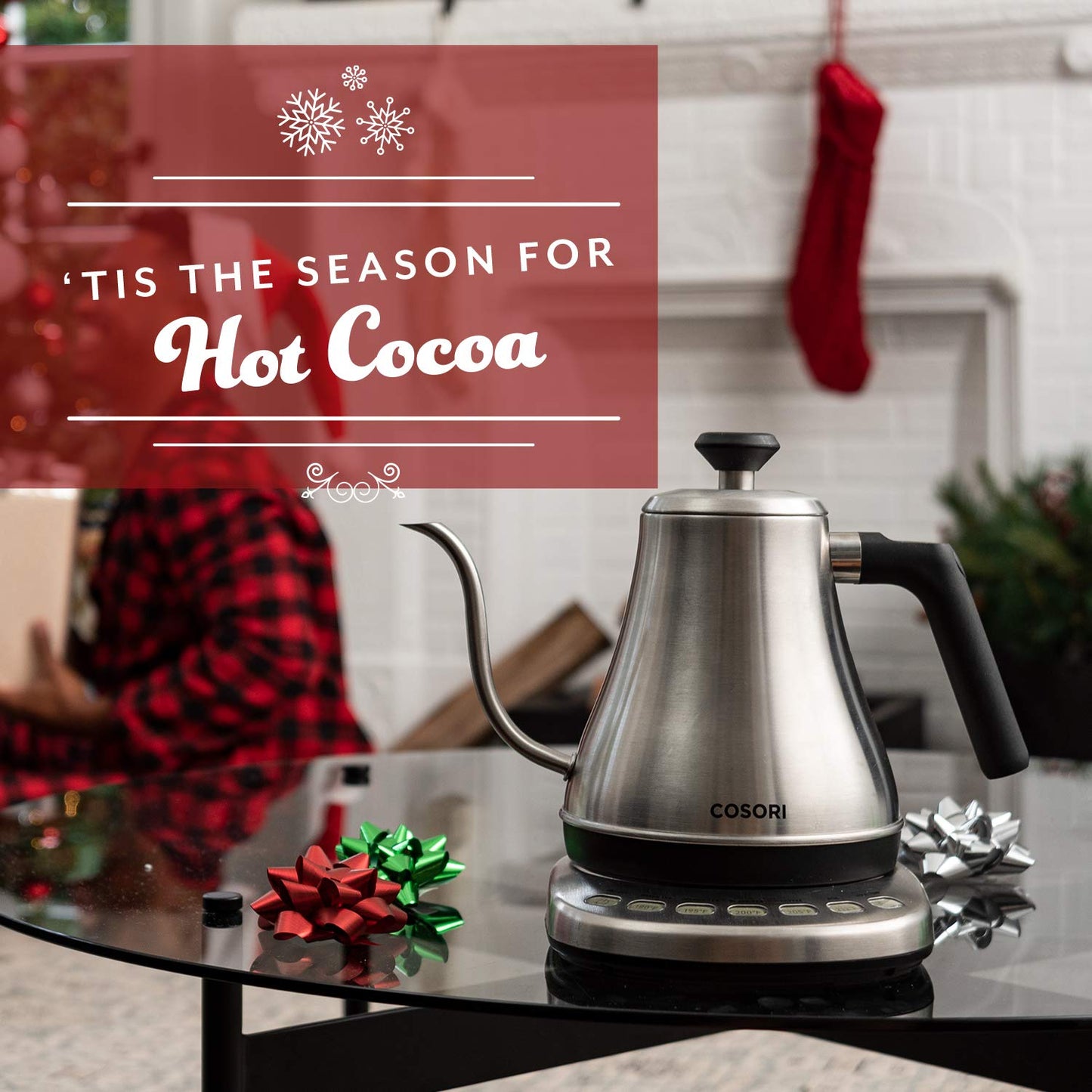 Cosori Gooseneck Electric Kettle with Temperature Control, 0.8L, Silver