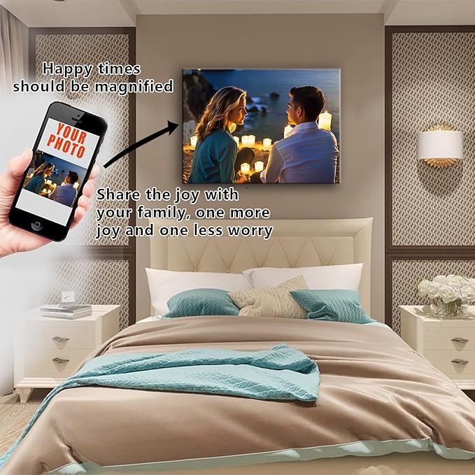 Personalized Custom Canvas Prints, Photo on Canvas Transform Your Photos into Stunning Framed Wall Art-Digitally Printed Photo to Canvas - Ideal for Home Decor, Gifts (40L?쐘28W" 100x70cm)