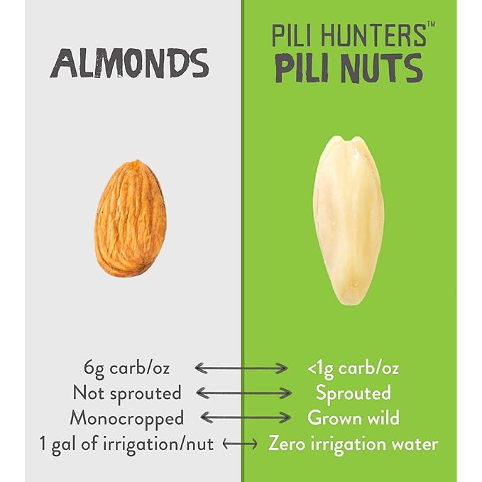 Pili Hunters - Wild Sprouted Pili Nuts, Pink Himalayan Salt, 5oz Bag, Keto/Paleo/Vegan Snacks, Low Carb Energy, Gluten Free, No Sugar Added, Superfood, The Original