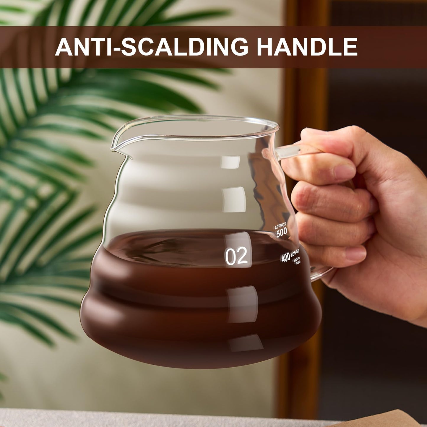 gegewawa Pour Over Coffee Maker Set, Glass Coffee Dripper & Carafe 20 fl oz