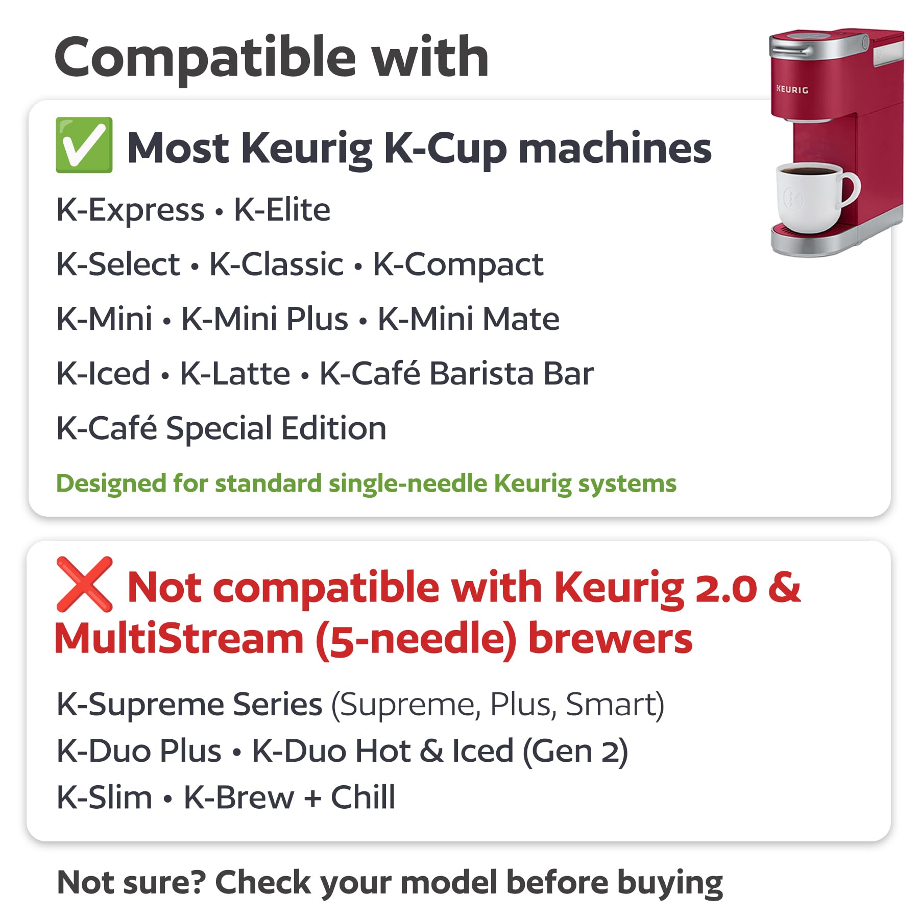 4 Black Reusable K Cups for Keurig Coffee Makers - Compatible with K-Express, K-Elite, K-Select
