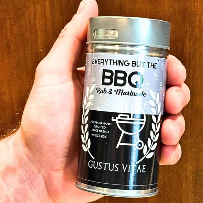 Everything But The BBQ Rub and Marinade | | Gourmet Seasoning | Artisanal Spice Blend | All Natural | Non GMO | Hand Crafted | Made In USA | 7.5 oz (213g) | Small Batch | Gustus Vitae | #562