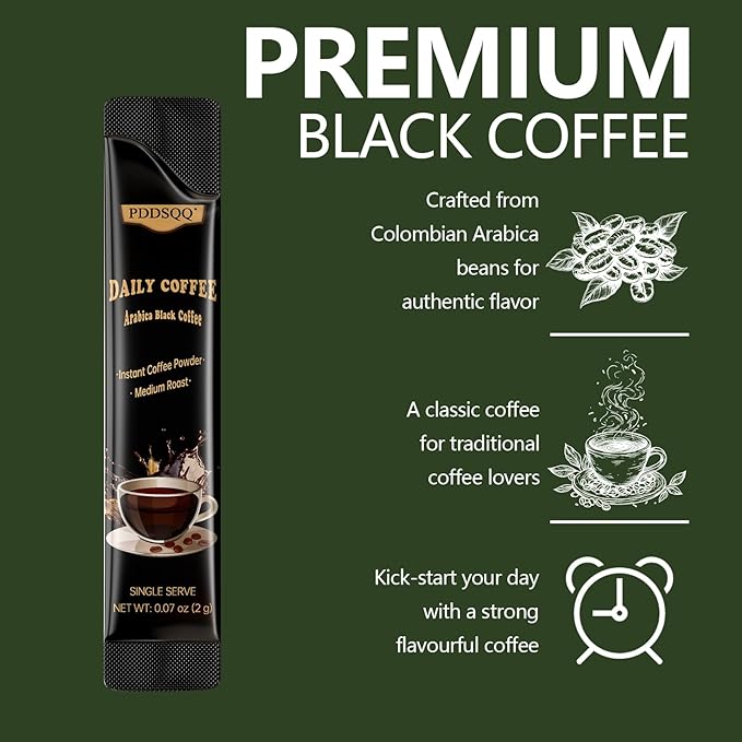 Instant Coffee Packets, House Blend Light Medium Roast Instant Coffee, Arabica Black Coffee Individual Packs Sugar Free Instant Hot/Iced Coffee Packs, Bulk Coffee Singles 30 Count for Camping Travel