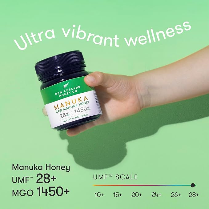 New Zealand Honey Co. Raw Manuka Honey UMF 28+ | MGO 1450+, UMF Certified / 8.8oz