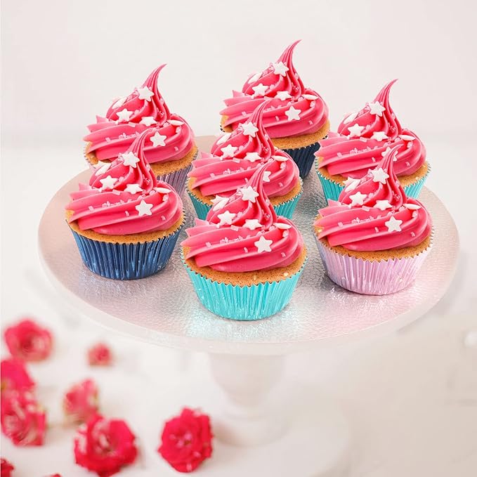 Caperci Navy Blue Foil Cupcake Liners Muffin Paper Standard Size Baking Cups, 150-Pack