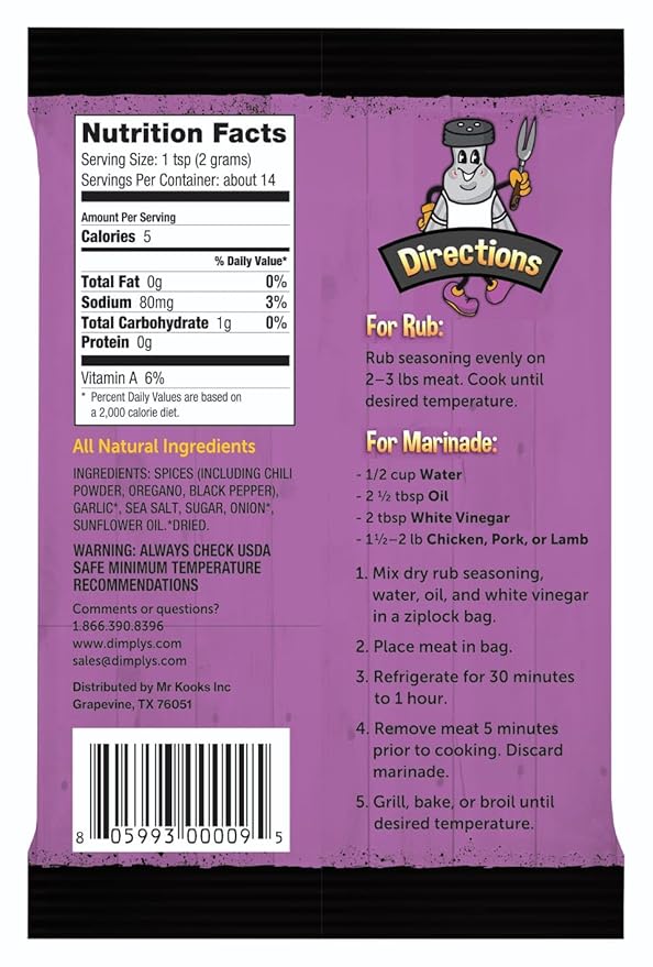 Dimply's Cajun Seasoning Mix – 6 Pack, 1 oz Each – Bold Creole Spice Blend for Chicken, Meat, Seafood, Tofu, and Vegetables – Dry Rub and Marinade – Vegan, Gluten Free, No MSG, Preservative Free