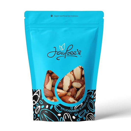Raw Brazil Nuts 1 Pound (16 oz) | Whole Natural Unsalted Brazilian Nuts | Healthy Protein Snack Whole Foods, Keto, Vegan Diet Friendly | Compare to Organic Brazil Nut | Kosher | Jaybee's