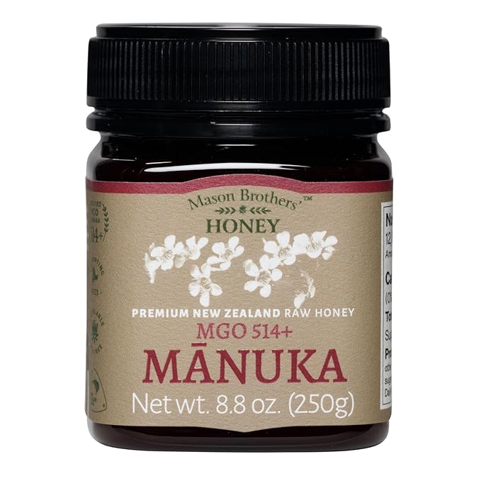 Mason Brothers’ Raw Manuka Honey MGO 514+ | New Zealand Honey, MGO Certified / 8.8oz