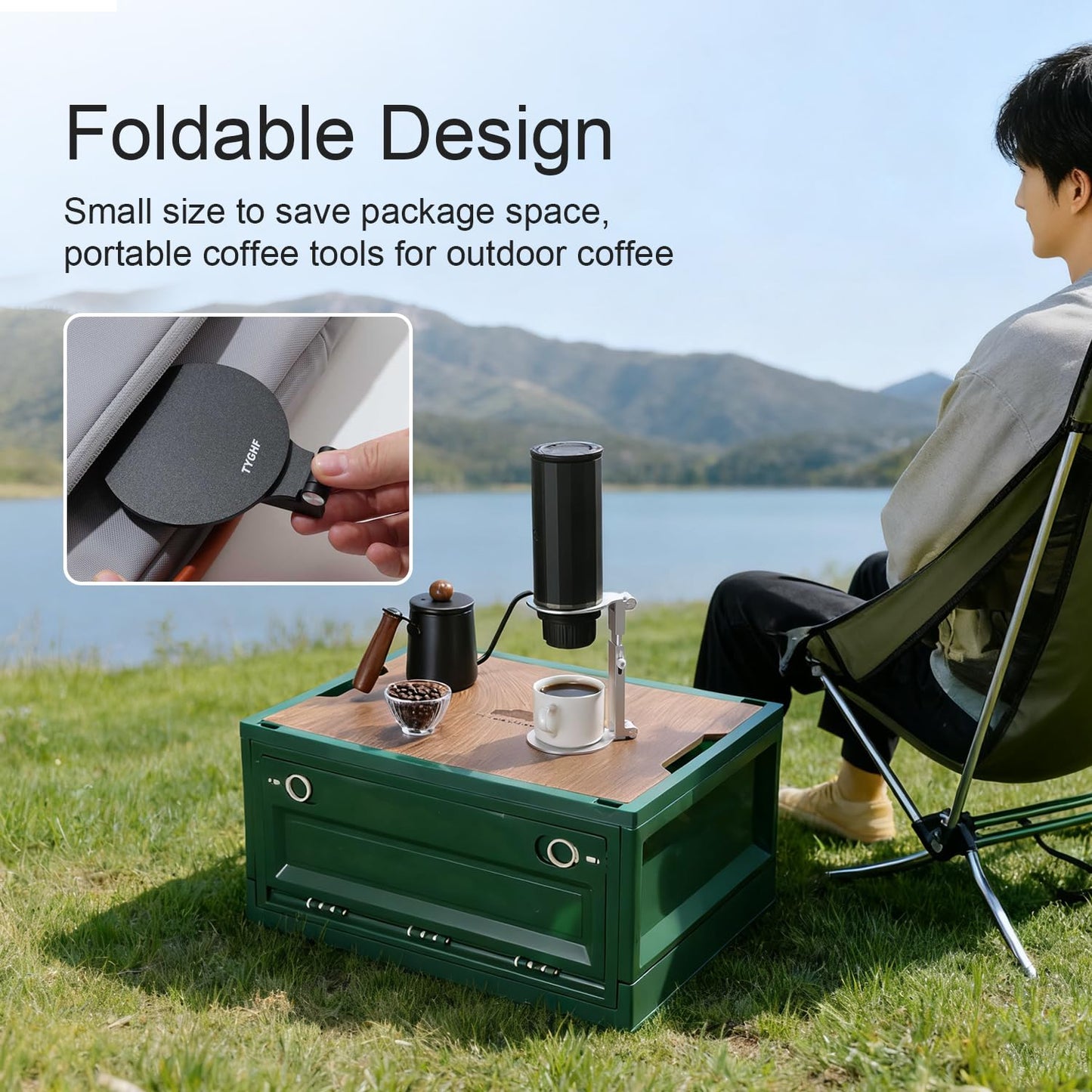 Pour Over Coffee Stand, Adjustable Foldable Dripper Holder for Coffee Maker