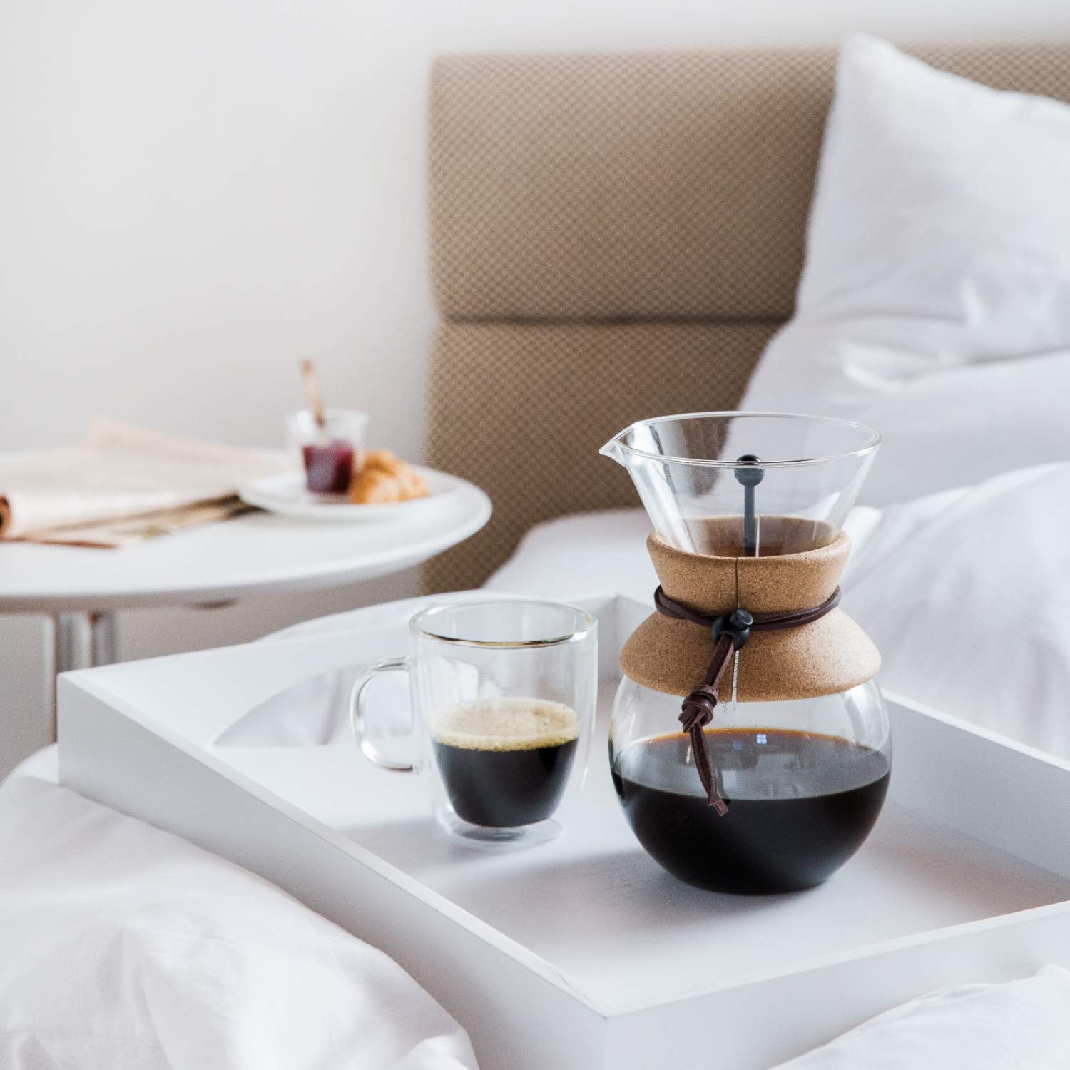Bodum 17oz Pour Over Coffee Maker, High-Heat Borosilicate Glass with Reusable Stainless Steel