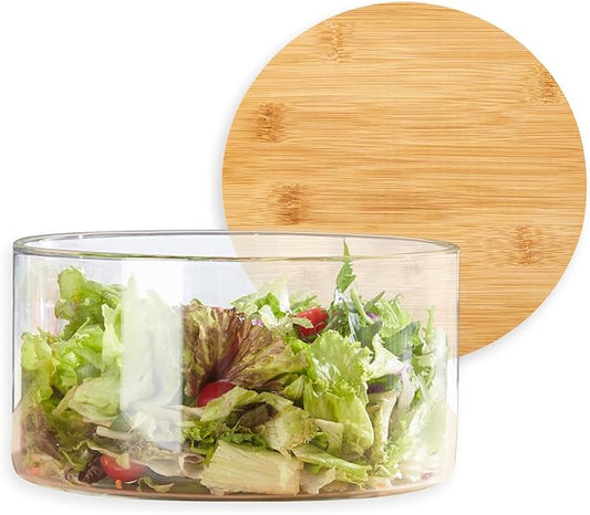 190oz Extra Large Glass Trifle Bowl with Lid, Modern Design Clear Glass Round Dessert Centerpiece Serving Bowl for Laying Ice Cream Cakes, Salad, Fruit, Microwave & Dishwasher Safe