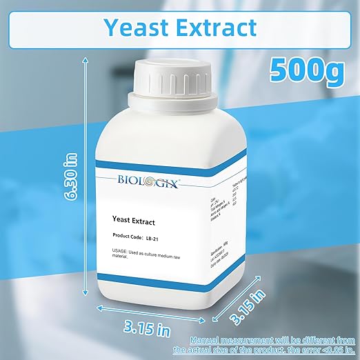 Yeast Extract, Industrial Grade Nutrient for Mycology, Powder, 500g/Bottle(1.1 lb.), 10 Bottles/Case