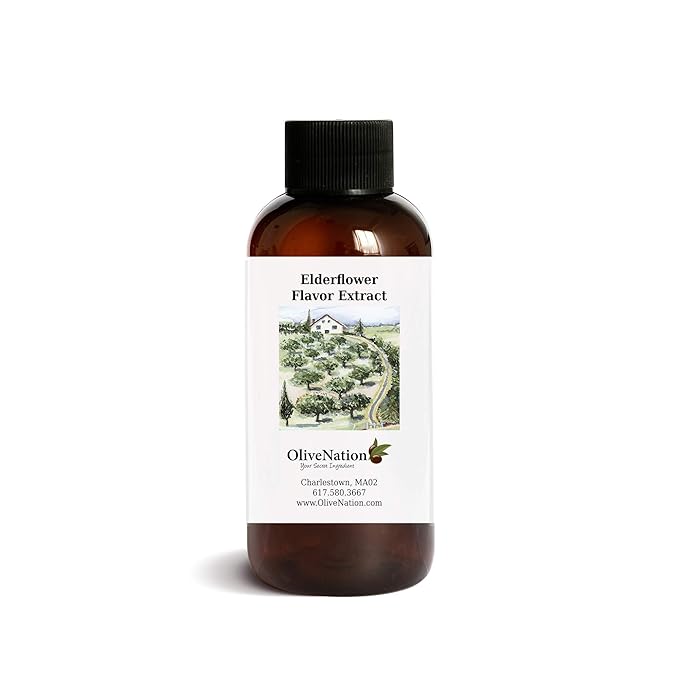 Elderflower Flavor Extract for Baking - Aromatic Floral Flavoring - Non-GMO - Gluten Free - Kosher - Vegan - 4 ounces