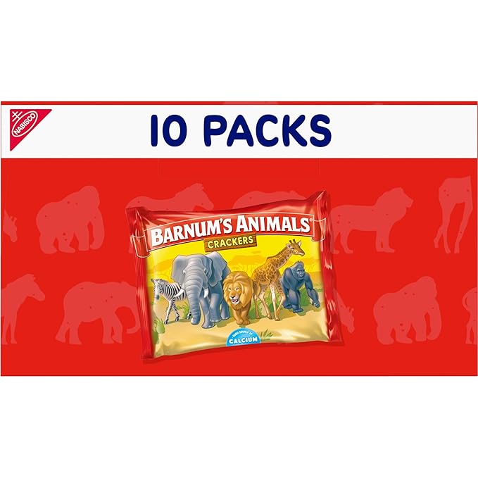 BARNUM'S Original Animal Crackers, Kids Snacks, 10 Snack Packs