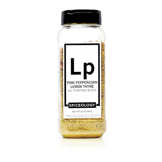Spiceology - Pink Peppercorn Lemon Thyme - Use On: Chicken, Salmon, Shrimp, Potatoes, Butter, Vegetables, Salad Dressing - Lemon Pepper Seasoning - Vegetable Seasoning - Spices and Seasonings - 20 oz