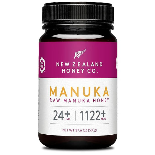 New Zealand Honey Co. Raw Manuka Honey UMF 24+ / MGO 1122+ | UMF Certified | 17.6oz | Pure Raw Honey