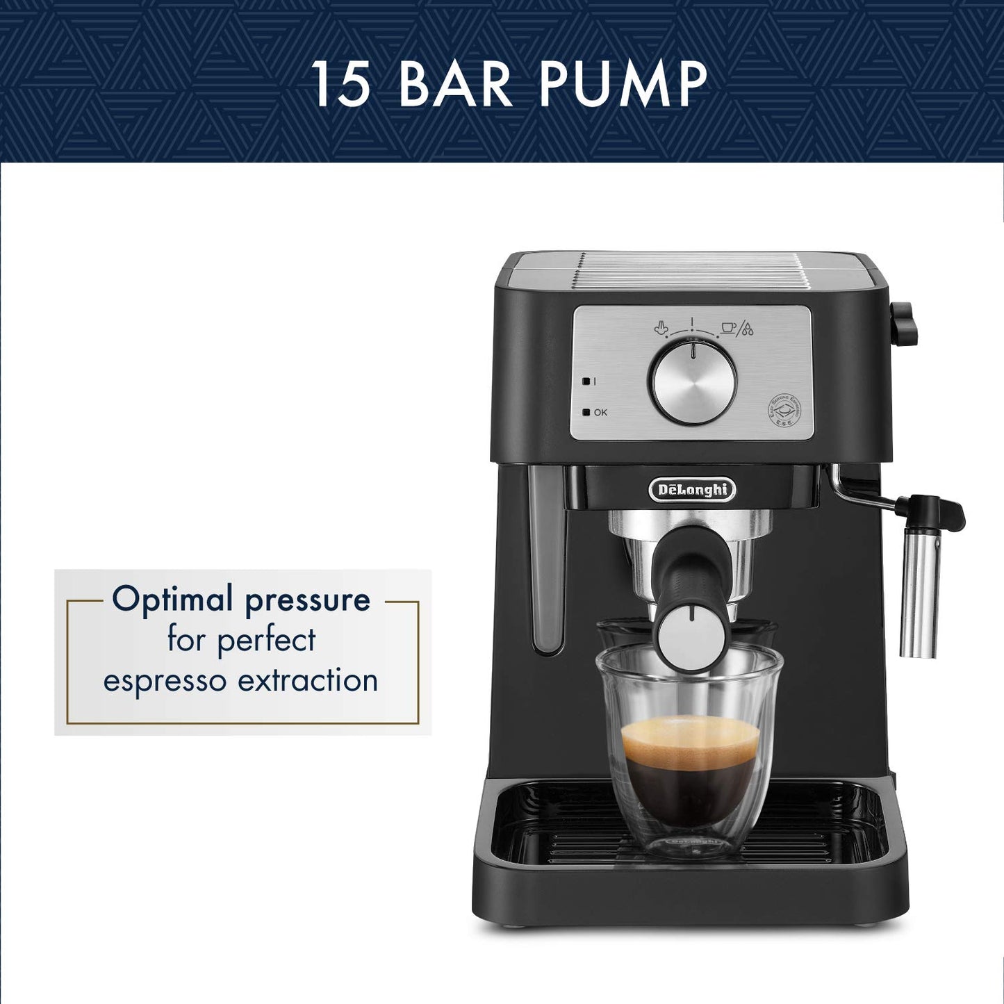 De'Longhi Stilosa Compact Manual Espresso Machine, Manual Milk Frother